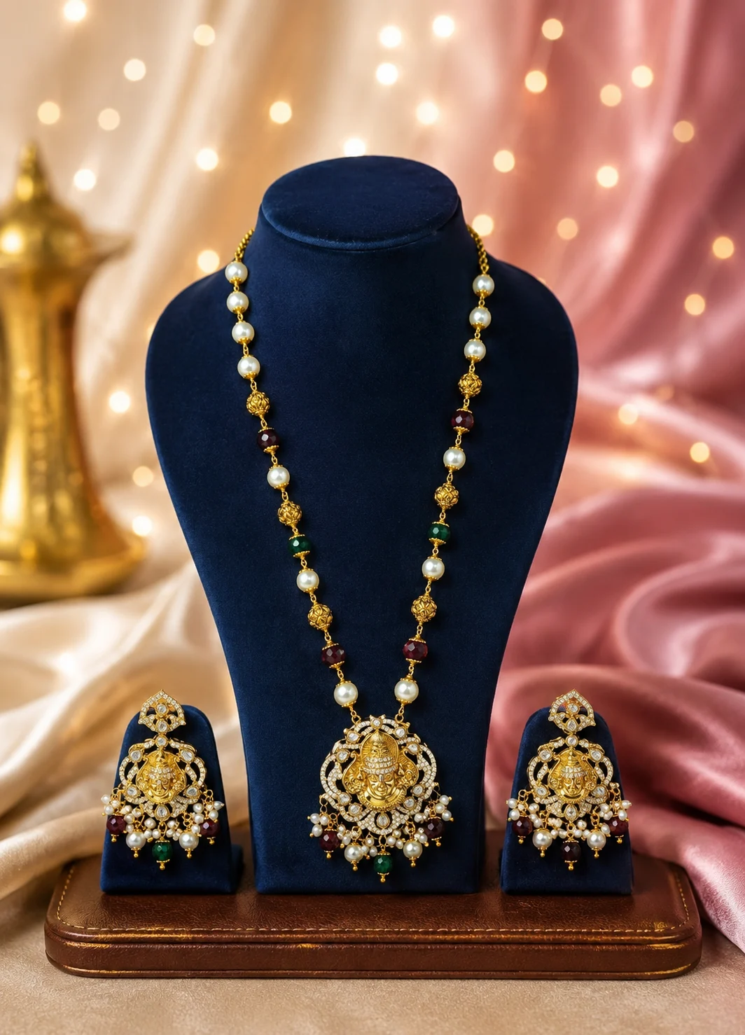 Matte Finish Beads Mala with Pendant 0002