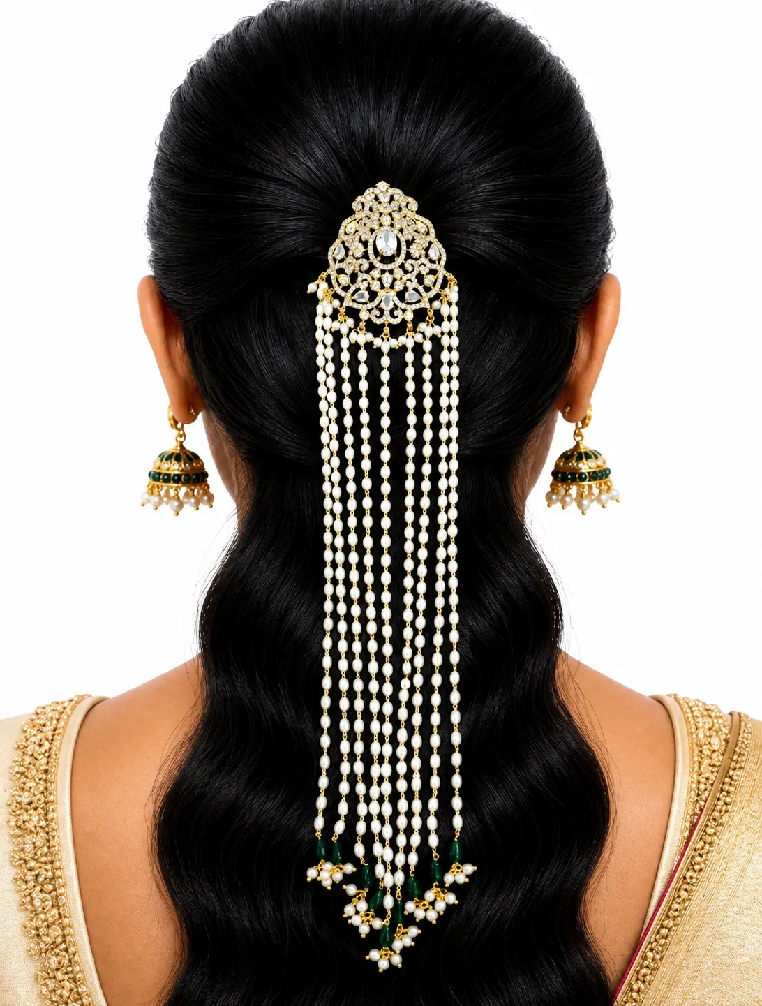 CZ Pearl Jada Hair Brooch 0013