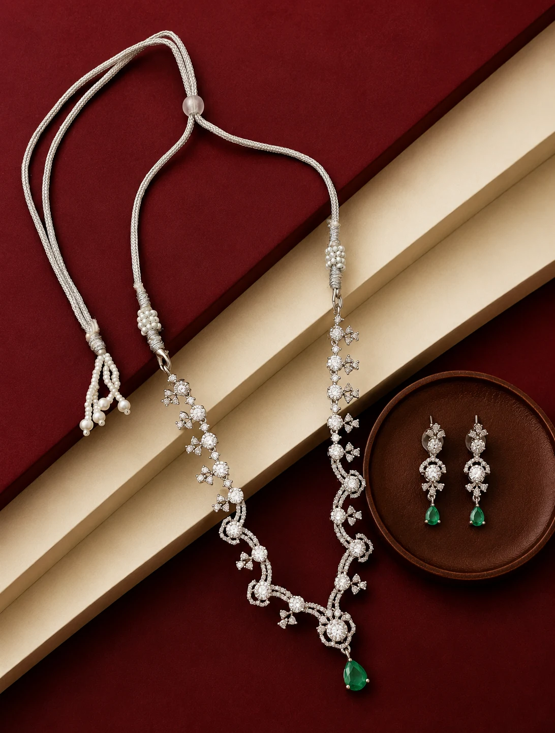 Rhodium Plated Necklace Set 0006