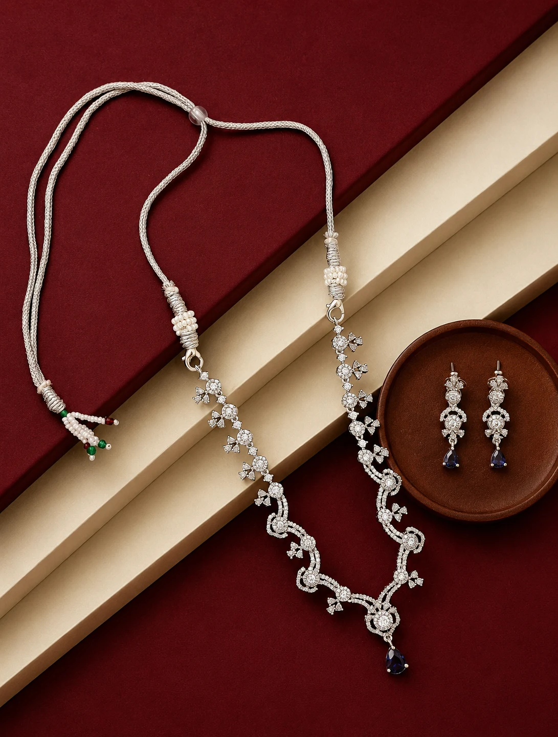 Rhodium Plated Necklace Set 0006