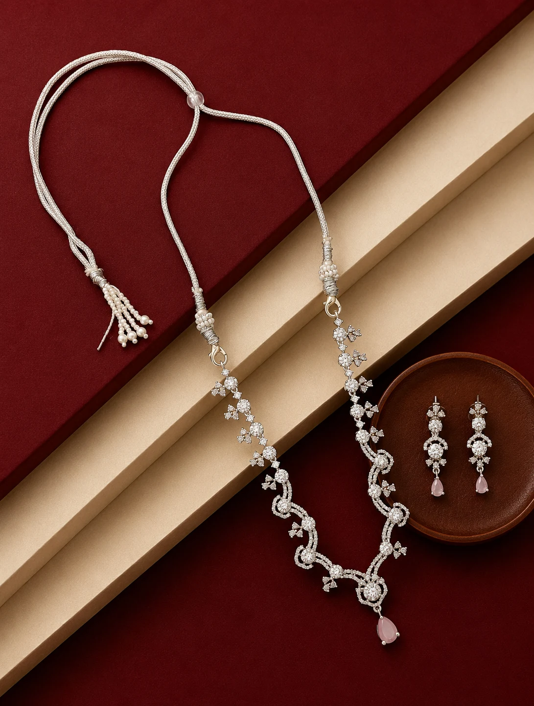 Rhodium Plated Necklace Set 0006