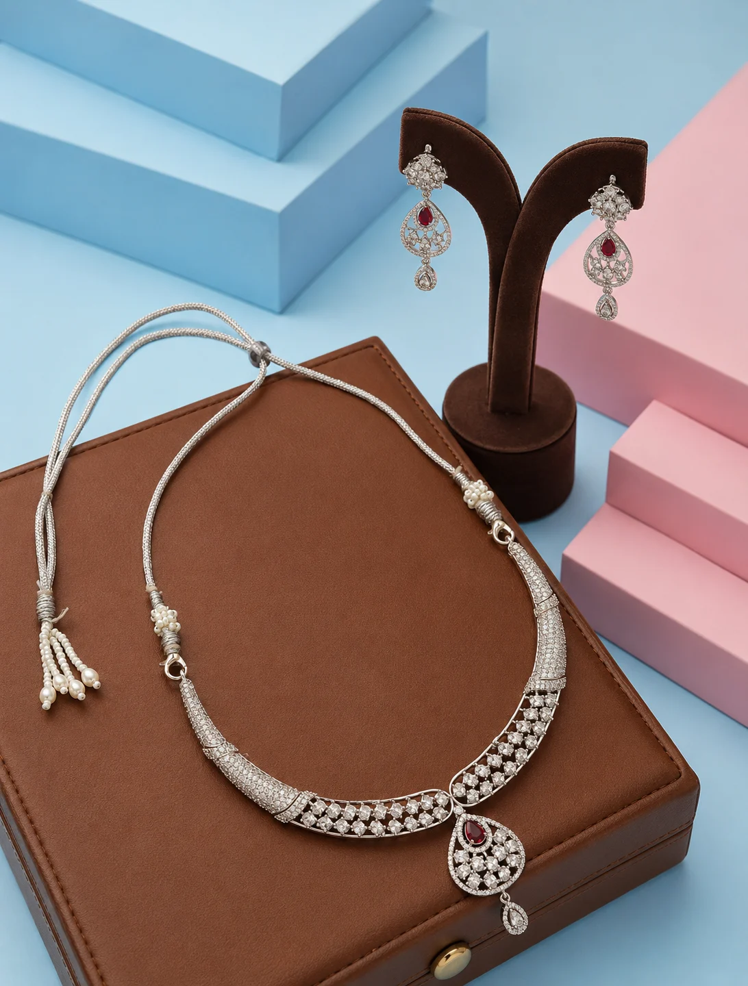 Rhodium Necklace Set 0007