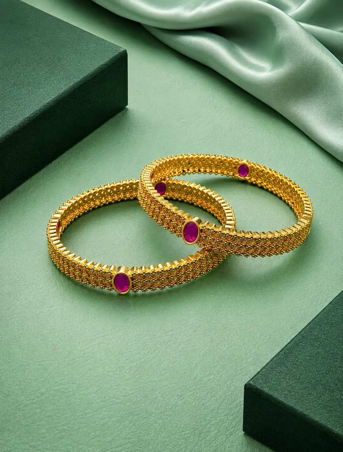 Antique Gold Plated Bangles 0008