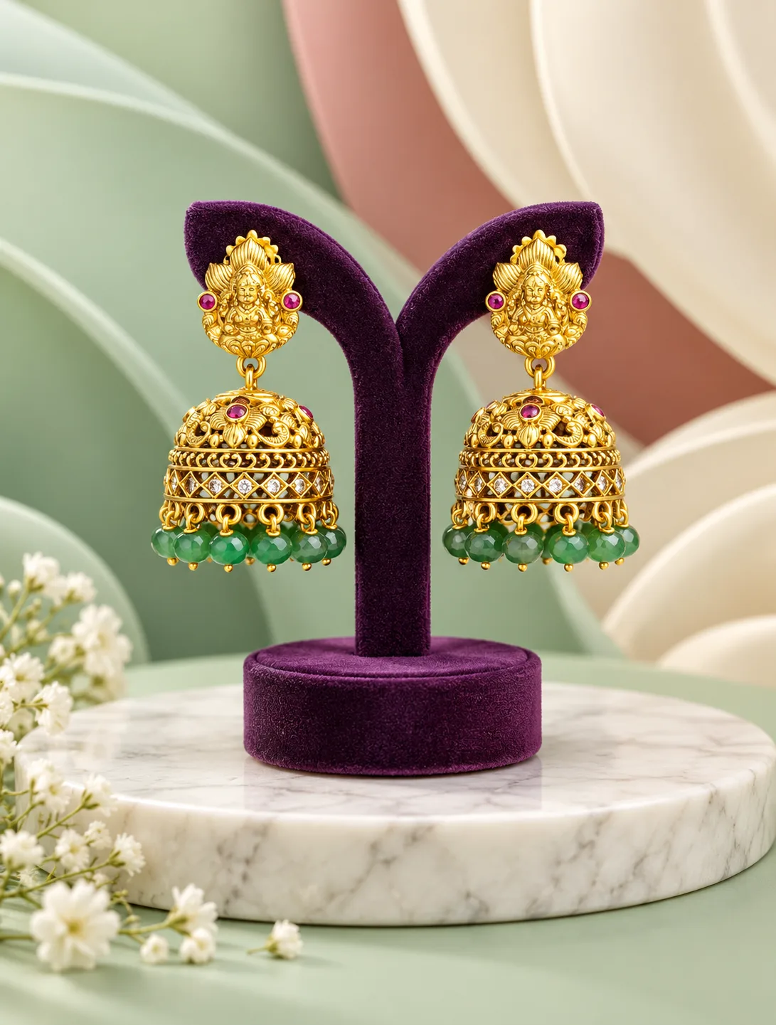 Gold Plated Jhumka Earrings 0026