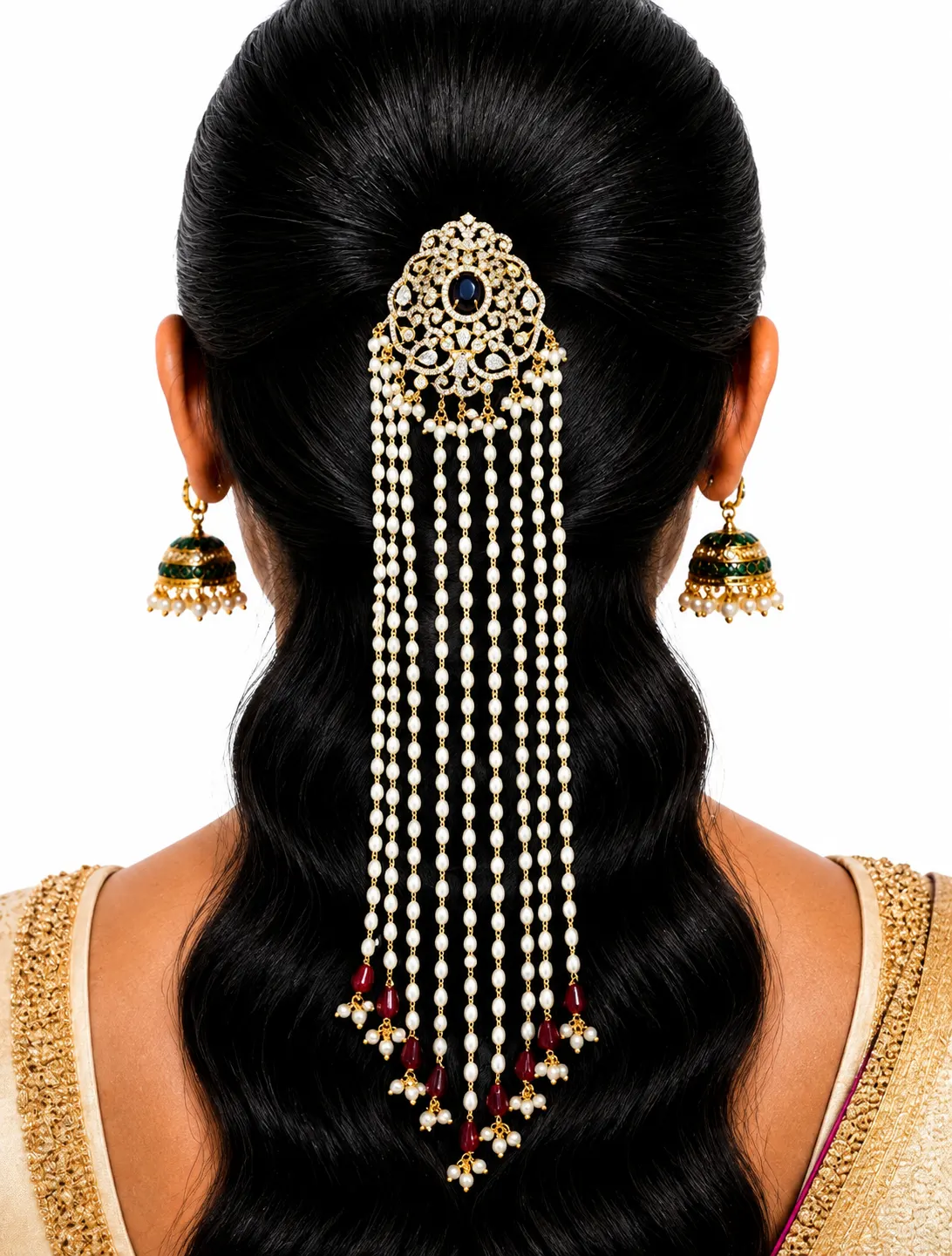 CZ Pearl Jada Hair Brooch 0013