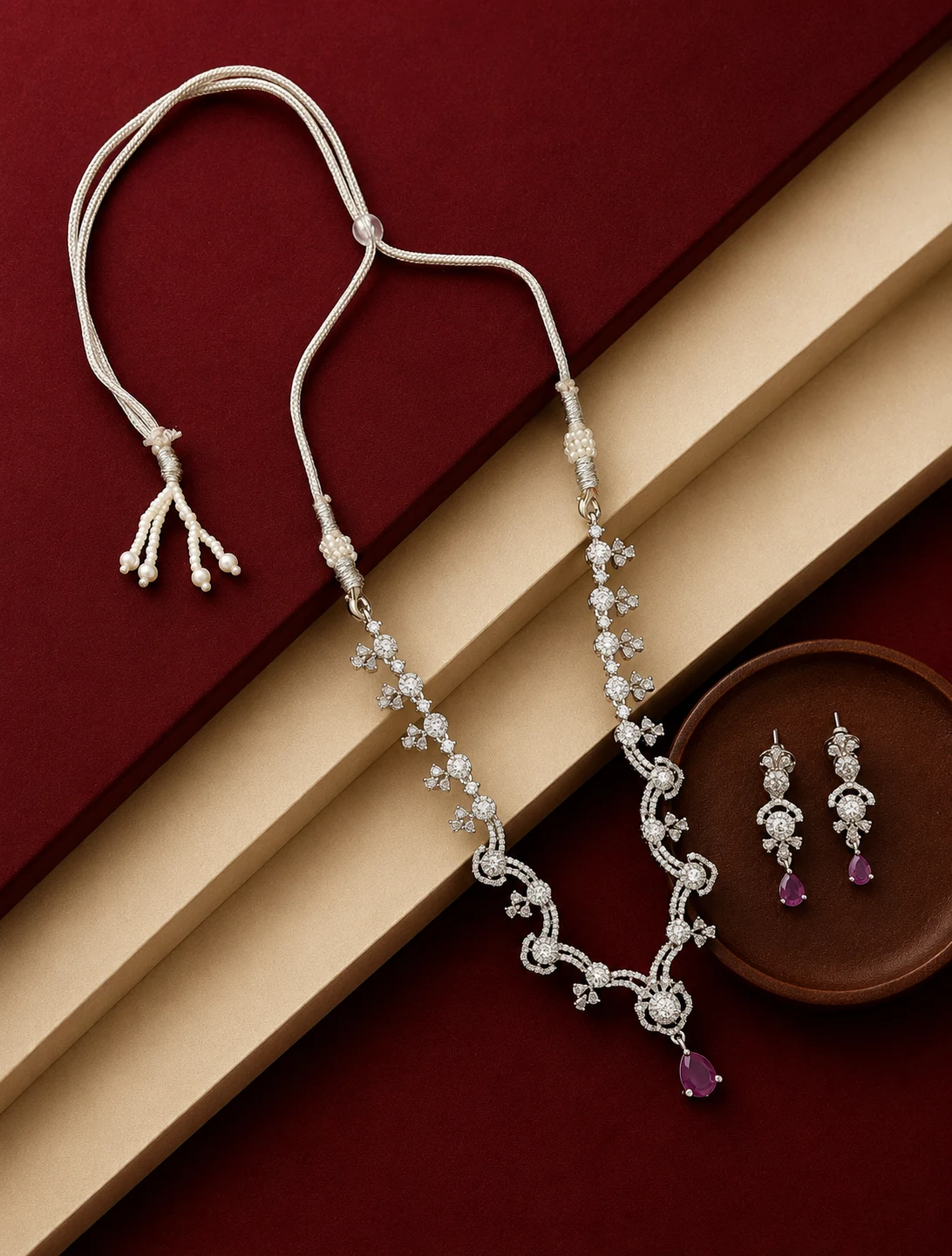 Rhodium Plated Necklace Set 0006