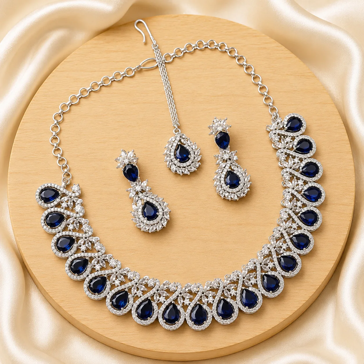 CZ Rhodium Necklace 0005