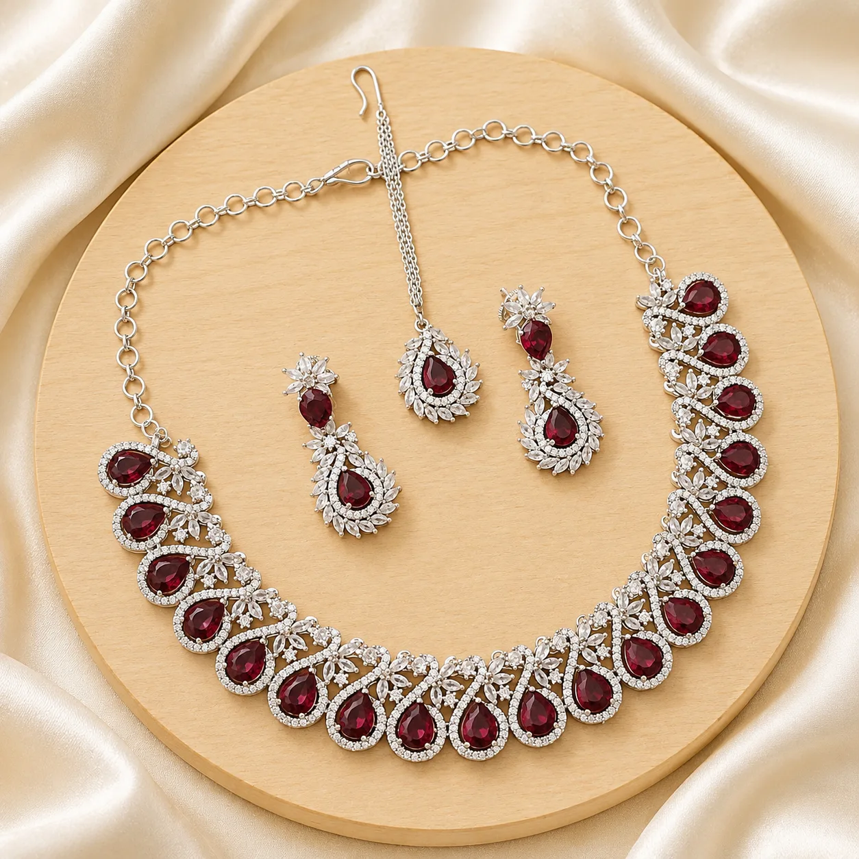CZ Rhodium Necklace 0005