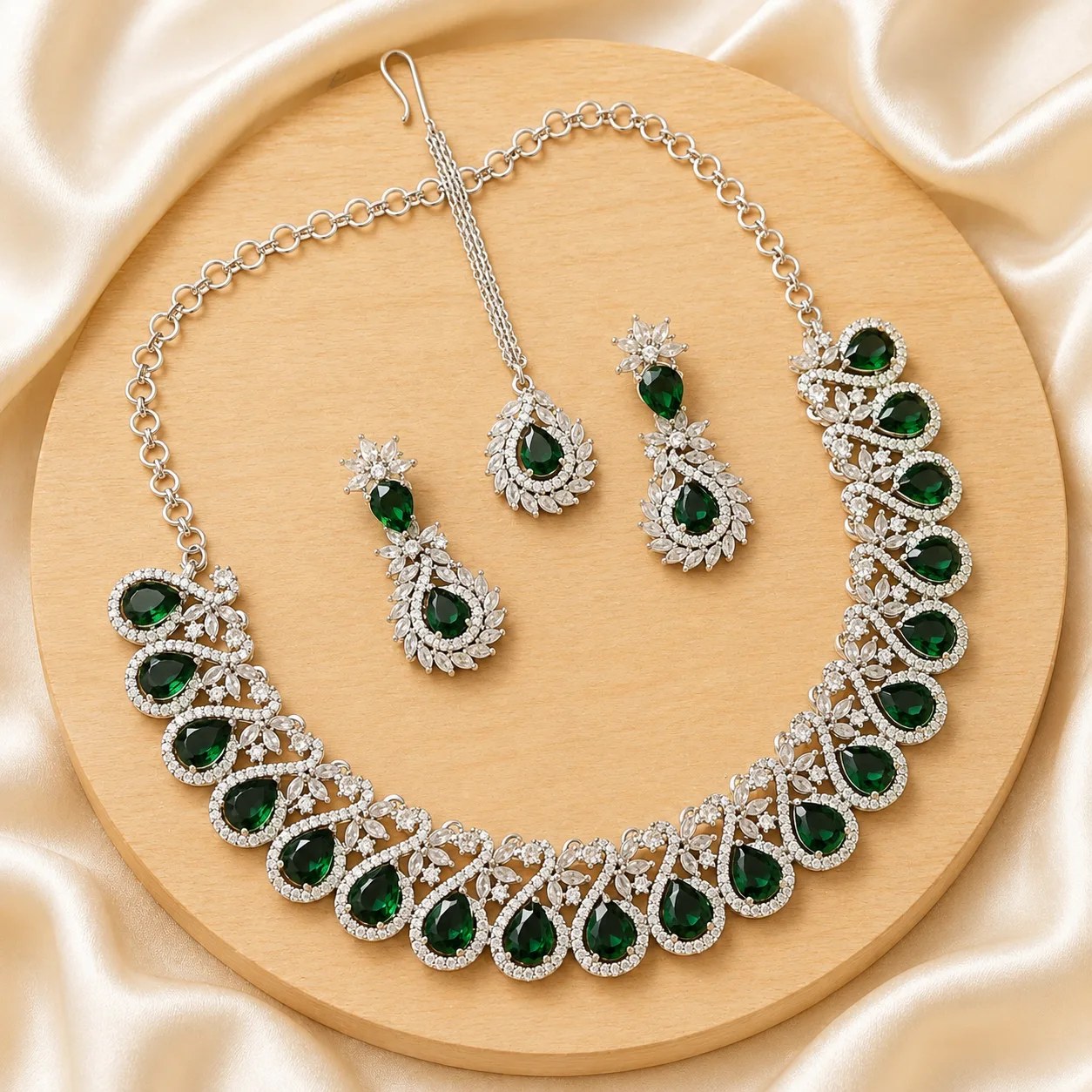 CZ Rhodium Necklace 0005