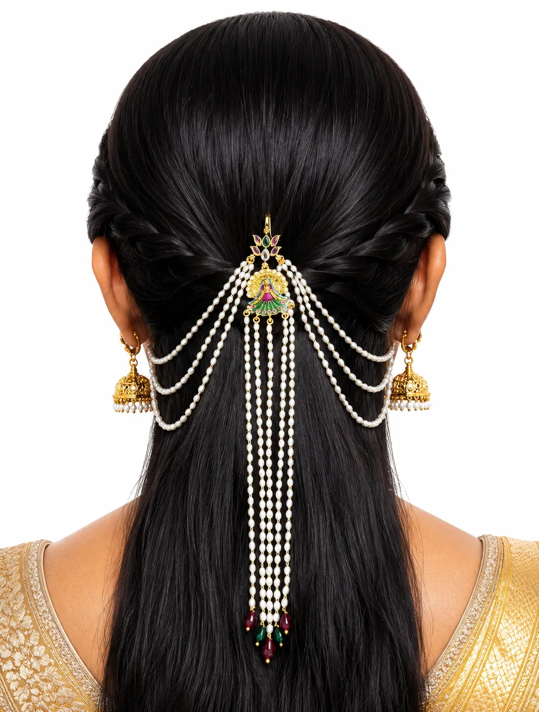 Pearl Chain Hair Brooch 0003