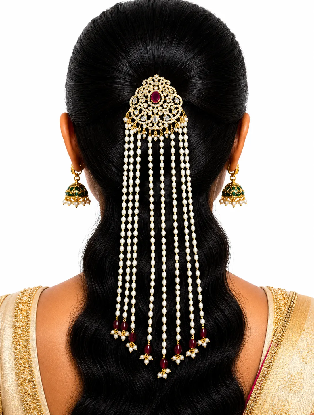 CZ Pearl Jada Hair Brooch 0013