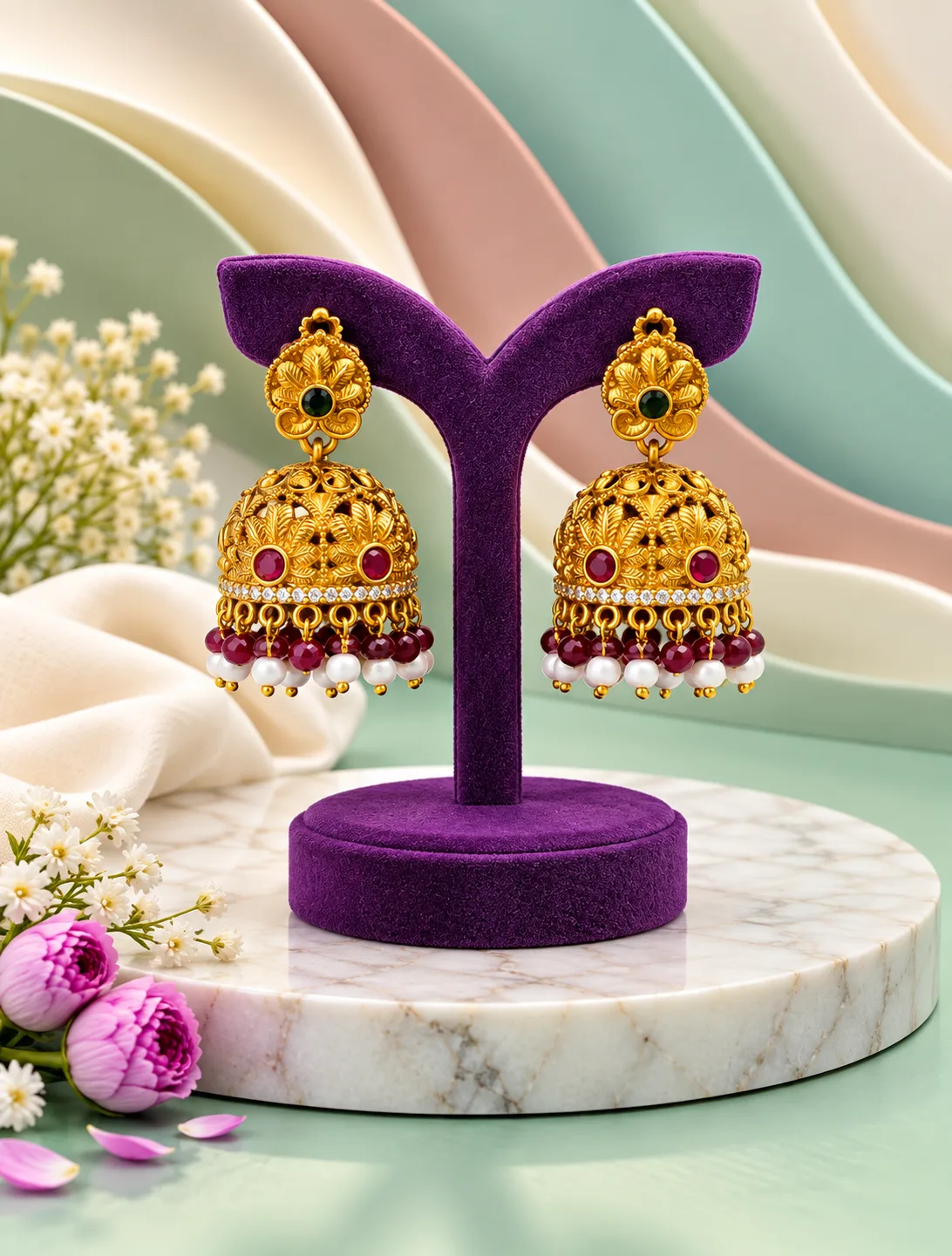 One Gram Gold Jhumkas 0028