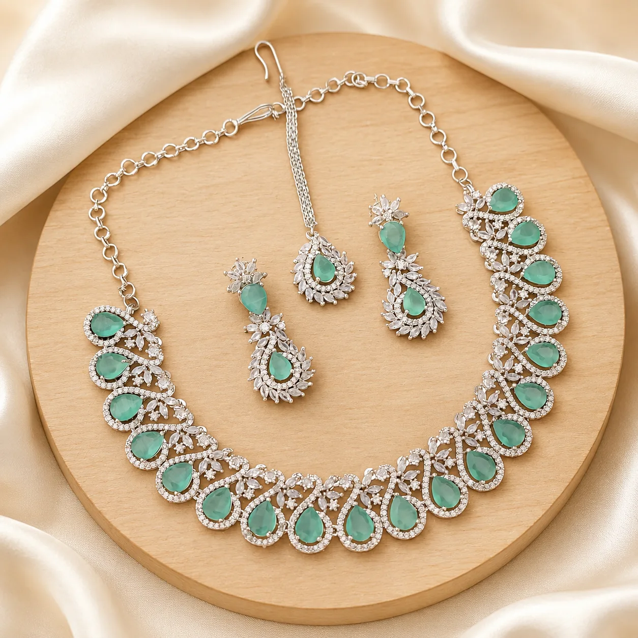 CZ Rhodium Necklace 0005