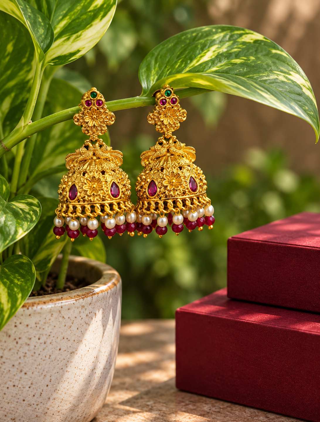 CZ Stone Jhumkas 0010