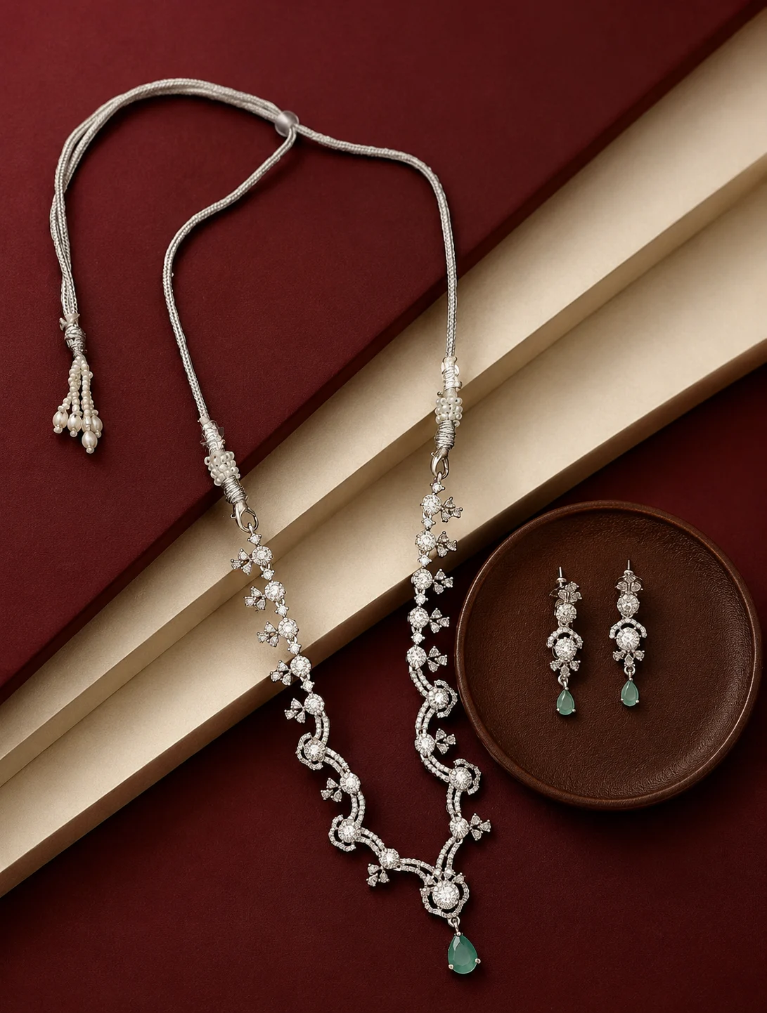 Rhodium Plated Necklace Set 0006